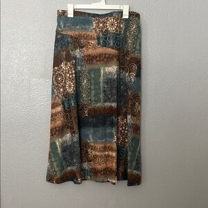 Blue Pleated Midi A-Line Skirt for Casual Wear